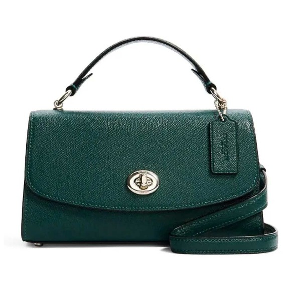 Coach Top Handle Satchel Crossbody Pebbled Leather Handbag + FREE Bag Charm 🎁 - Picture 1 of 9